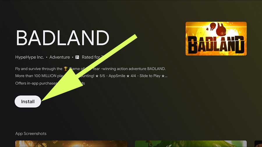 Install Badland Android TV