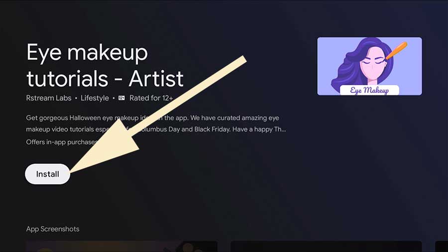Install Eye Makeup Tutorials App Android TV