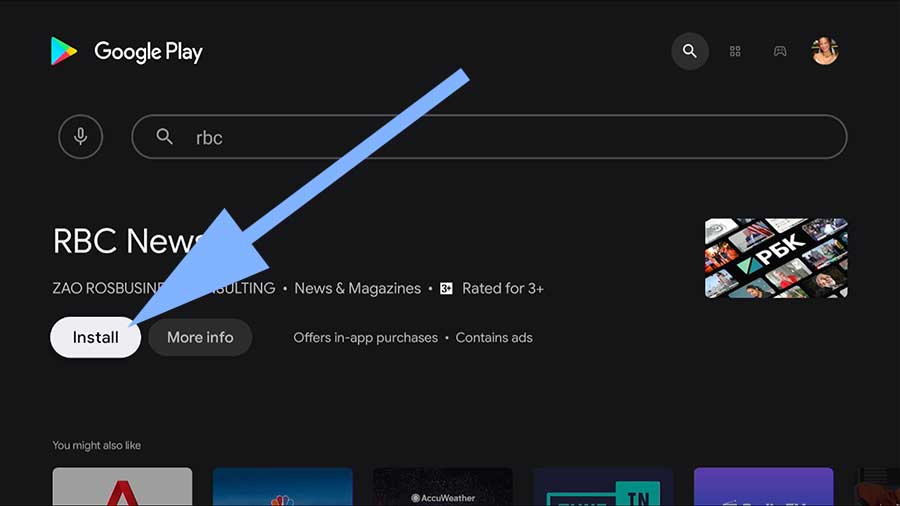 Install RBC News Android TV
