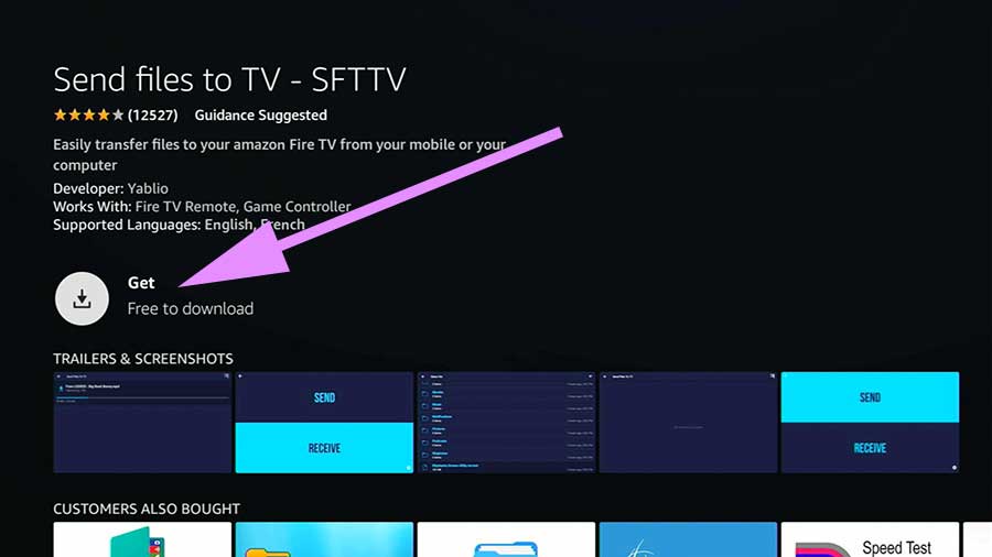 Install send files to TV on Amazon Fire TV