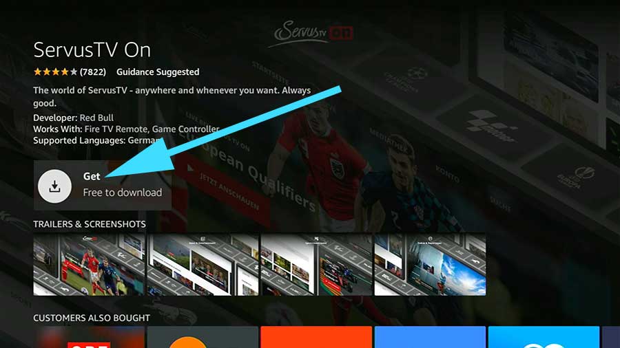 Install ServusTV app on Amazon Fire TV