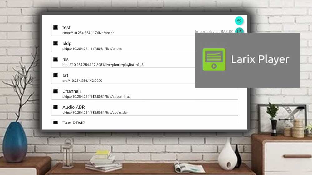 Larix Player – Real-time media player for live stream TV