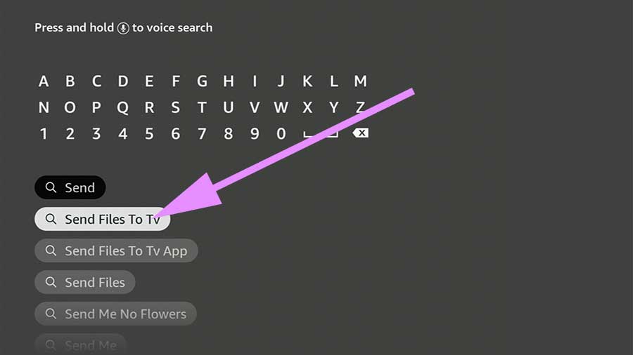 Search send files to tv on fire TV