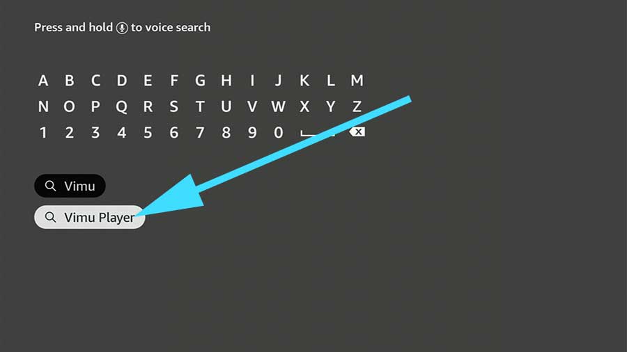 Search Vimu Media player Fire TV