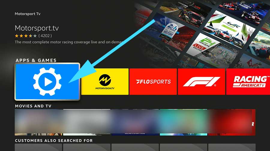 Select Motorsport TV app from search results