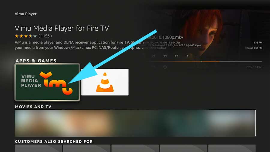 Select Vimu Media player from search results.