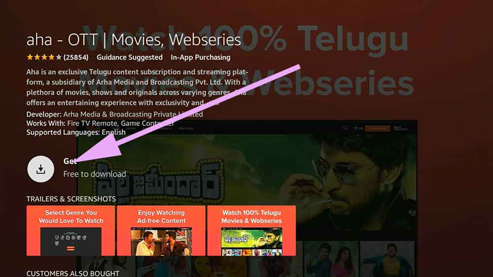 Install Aha Tamil movies app on Fire TV