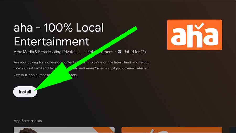Install Aha on Android TV