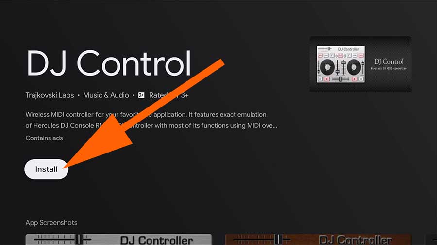 Install DJ control on Android TV
