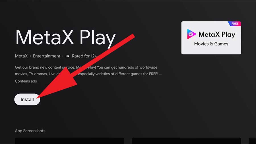 Install Meta X Play Android TV