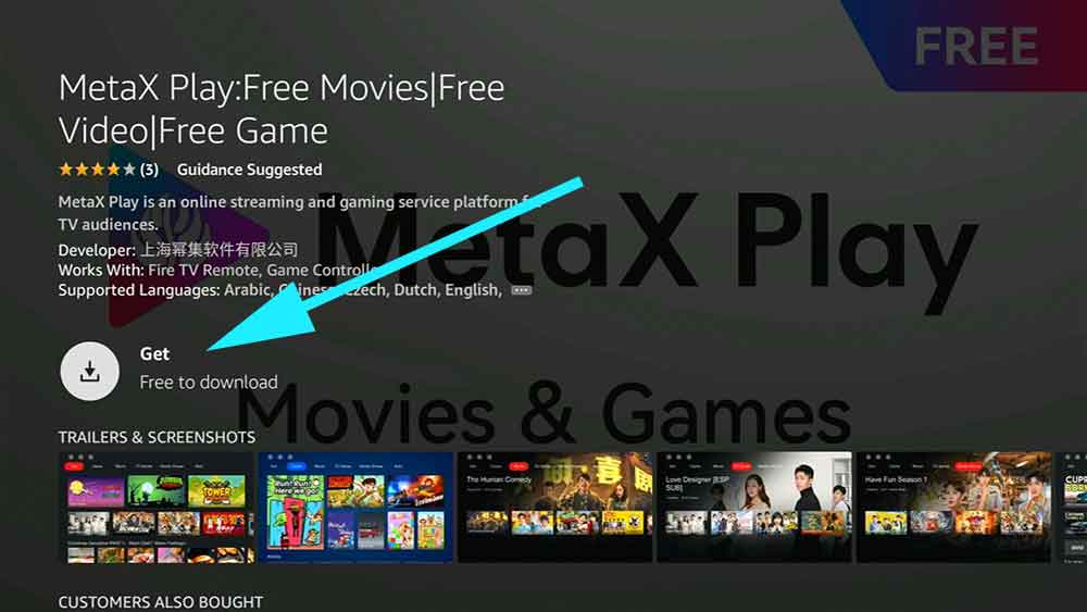 Install MetaX play on Fire TV