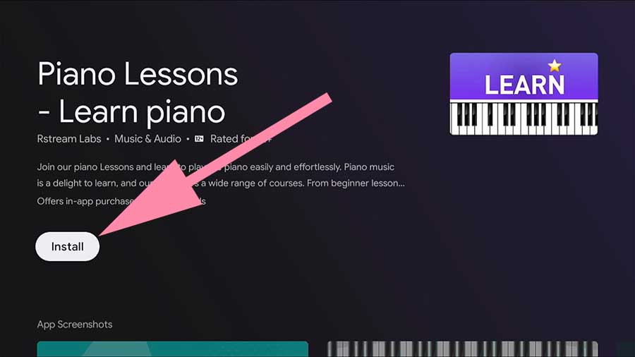 Install Piano lessons Android TV