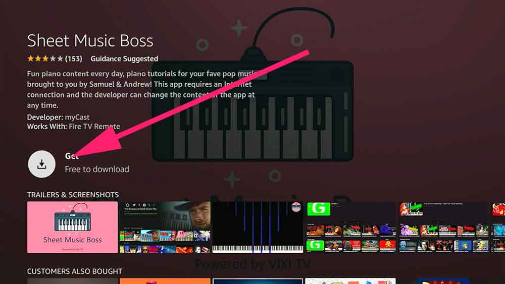 Install Sheet music app on Amazon Fire TV