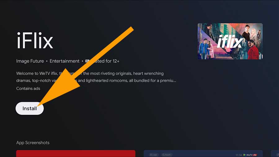 Install Iflix on Android TV