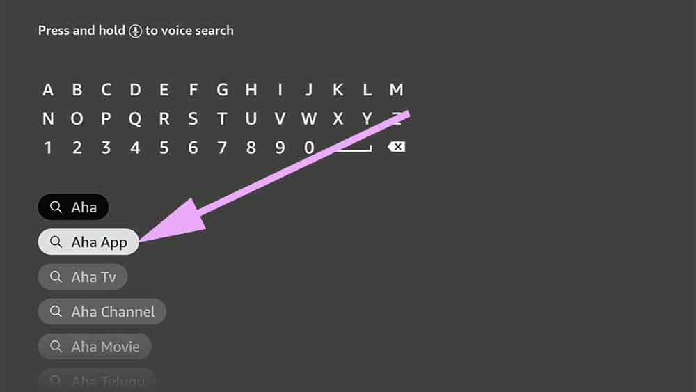 Search Aha for Telugu Movies on Fire TV
