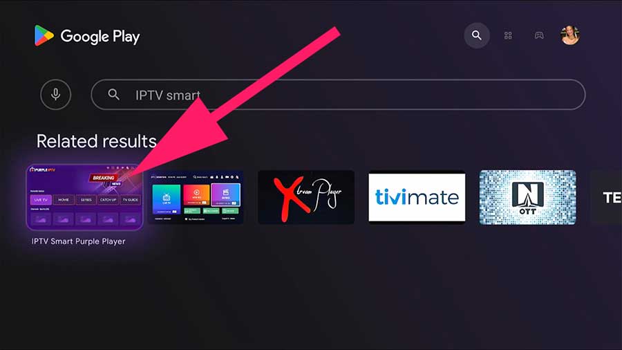 IPTV Purple player Android TV