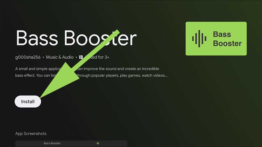 Install Bass Booster Android TV