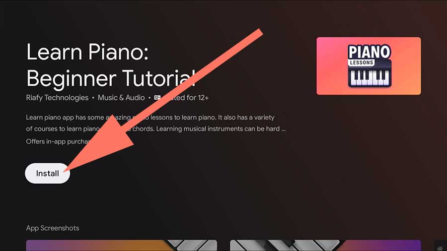 Install Learn Piano on Android TV