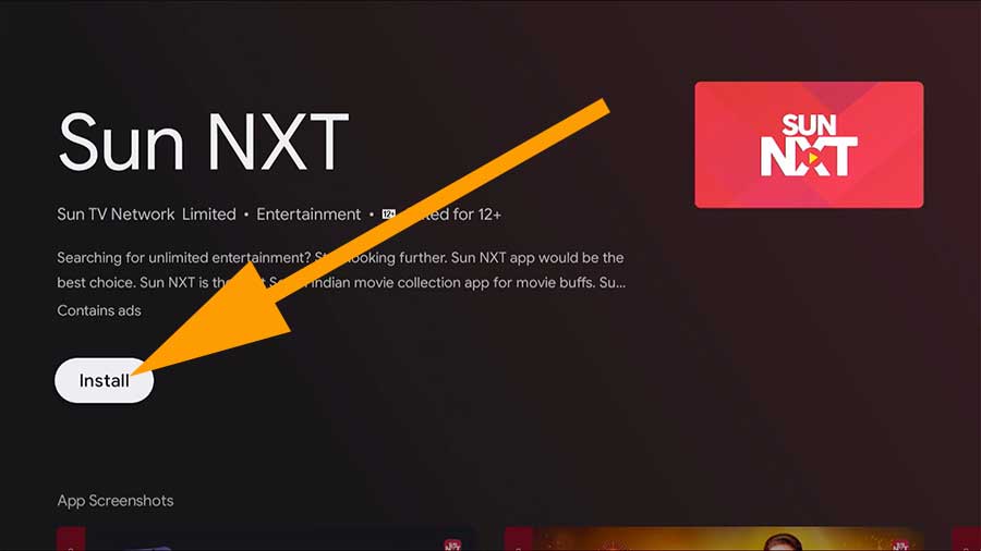 Install Sun NXT Android TV