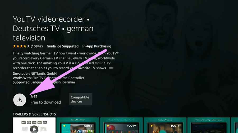 Install YouTV German TV app
