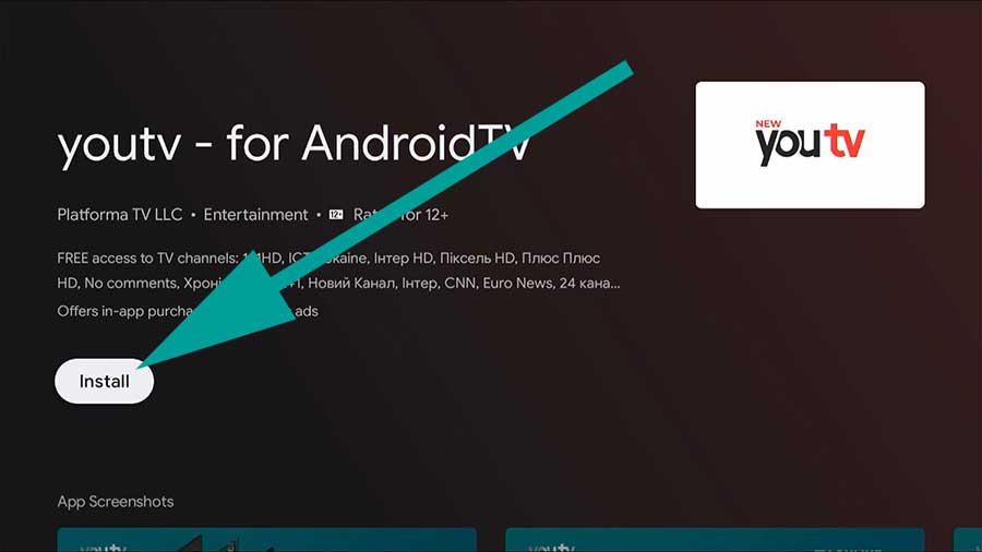Install YouTV on Android TV