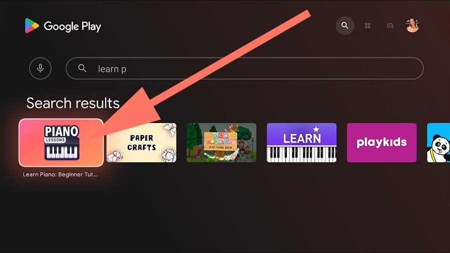 Piano Learning app for Android TV