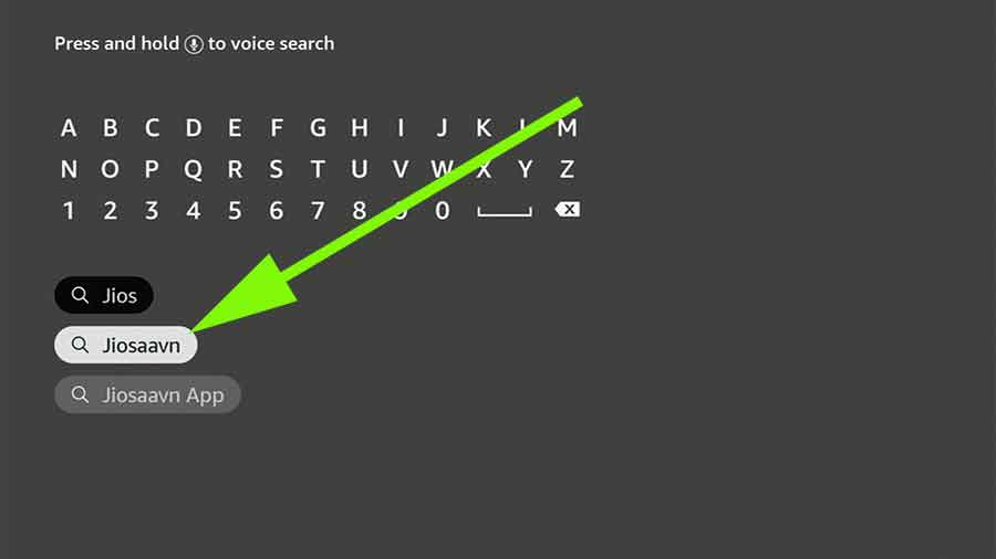Search Jiosaavn on Fire TV