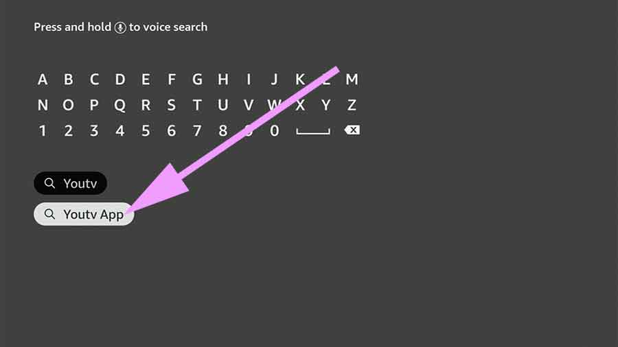 Search YouTV on Fire TV