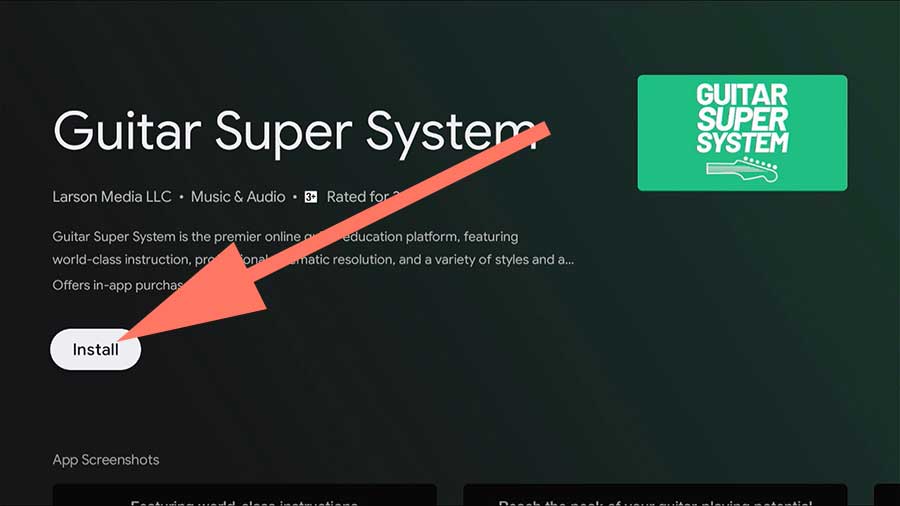 Online Guitar app install on Android TV