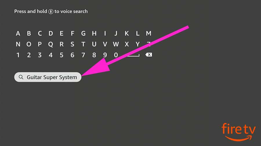 Search Guitar super system on fire TV