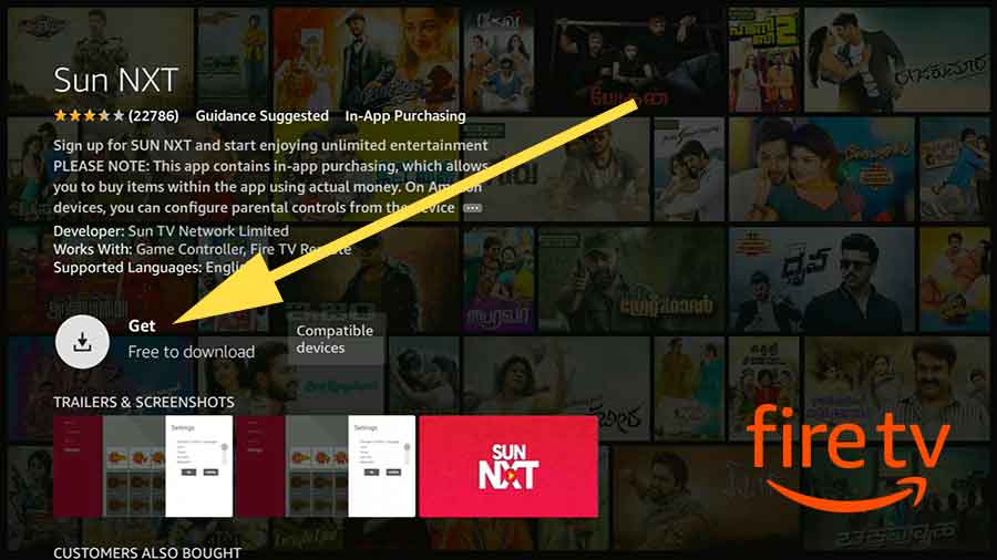 Install south Indian movies app on Fire TV