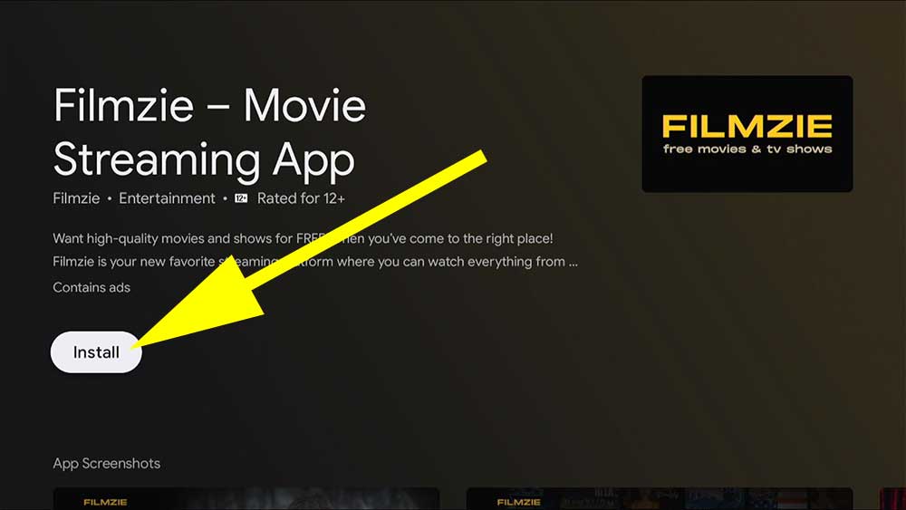 Install Filmzie on Android TV