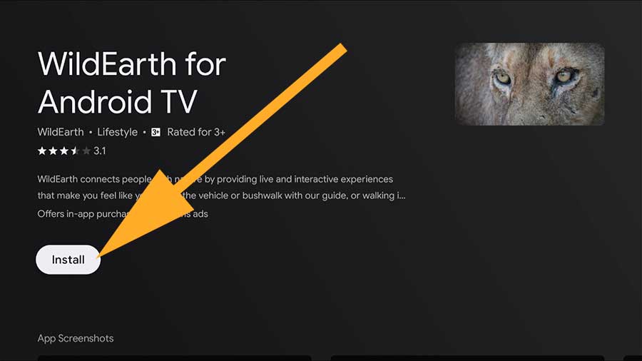 Install WildEarth for TV