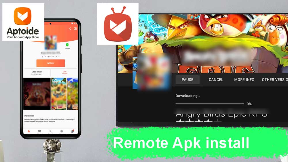 Remote apk install using Aptoide TV