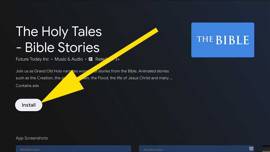 Holy Tales app for Android TV