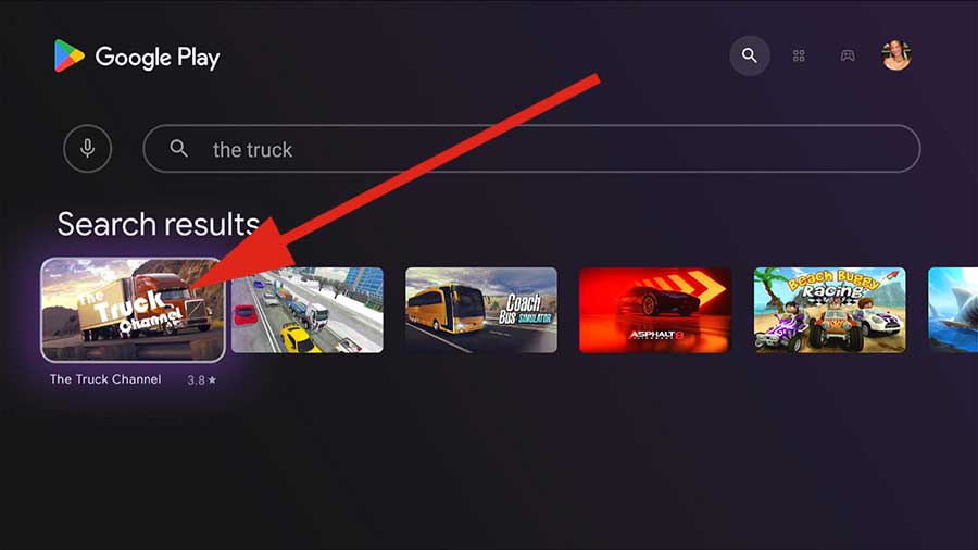 Install Truck Videos app on Android TV