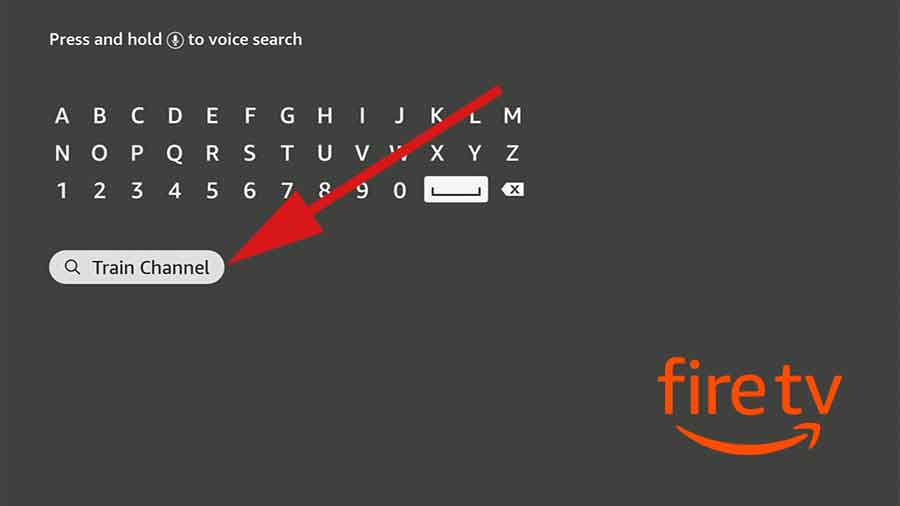 Search train channel on Fire TV