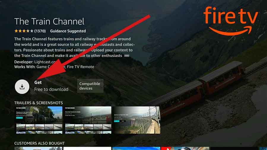Install train videos app on Amazon Fire TV