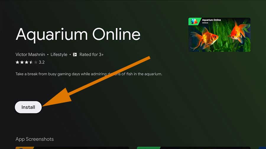Install Aquarium Online on Android TV