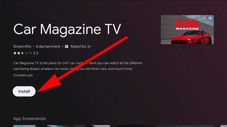 Install Car Magazine TV on Android TV