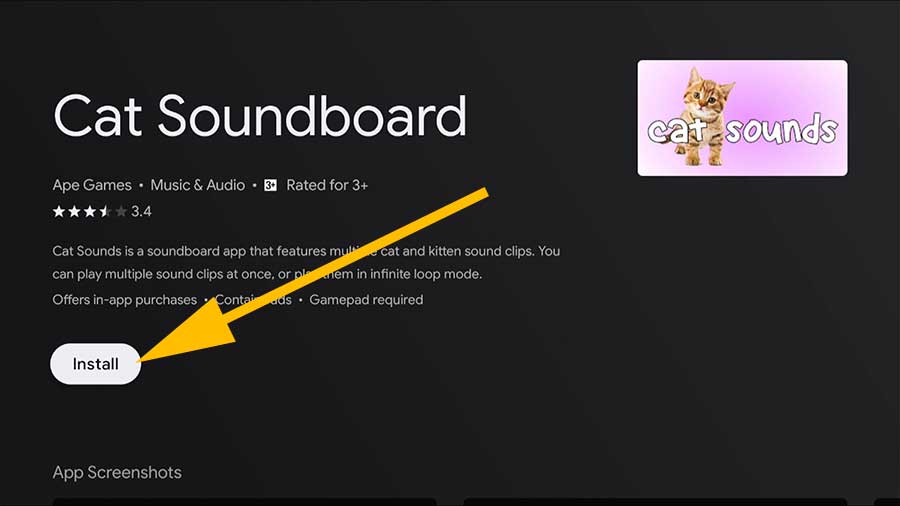 Install Cat Soundboard on Android TV