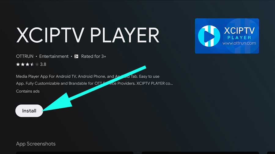 Install XCIPTV Player on Android TV