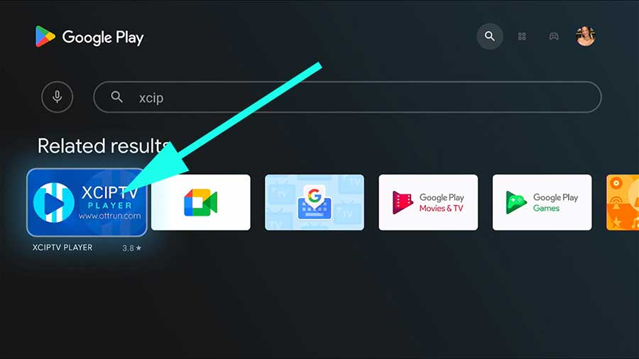 Search XCIPTV Android TV