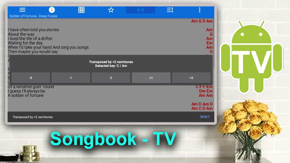 Songbook app for TV, Song book TV