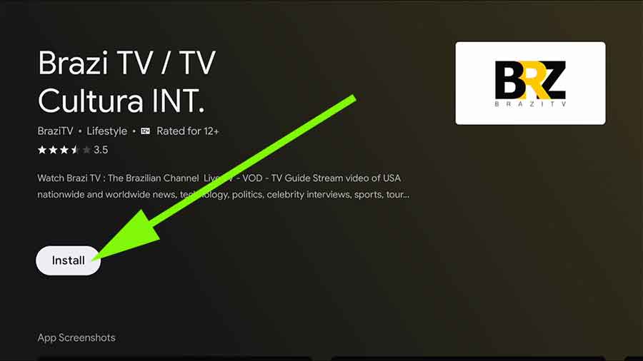 Install Brazi TV app on Android TV