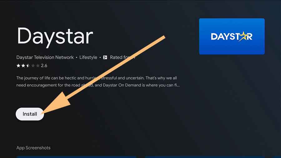 Install DayStar on Android TV