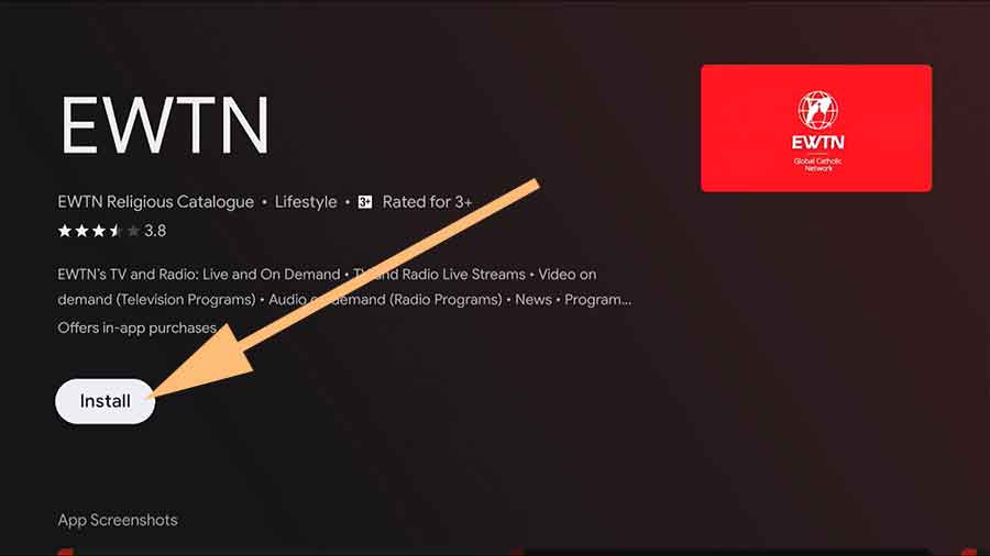 Install EEWTN on Android TV