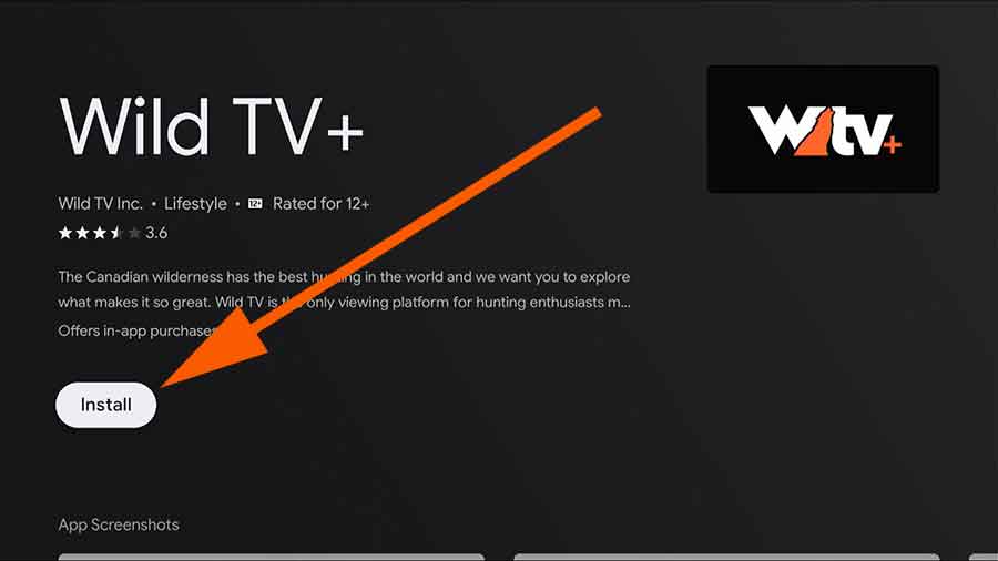 Install Wild TV plus on Android TV