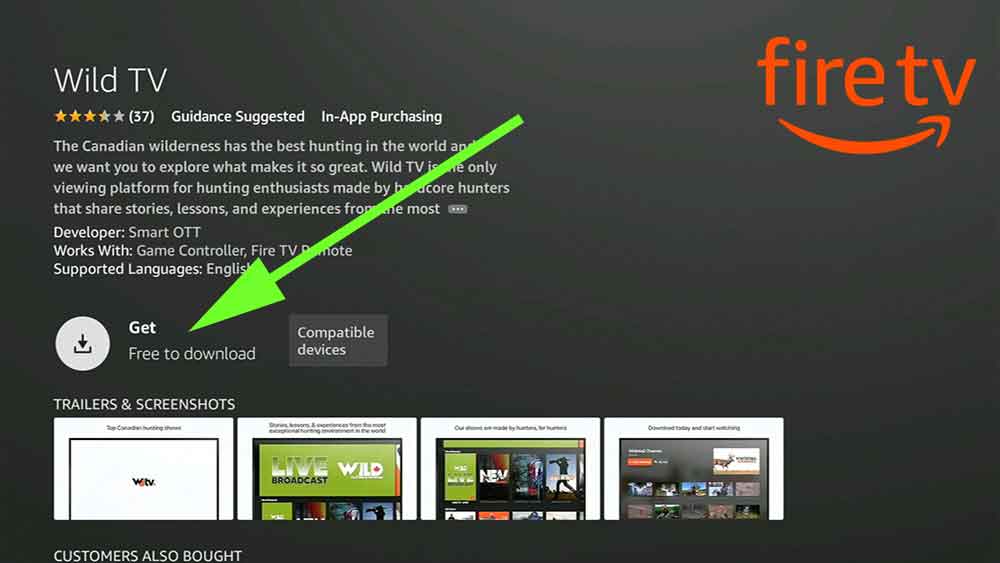 Install wilderness app on Fire TV
