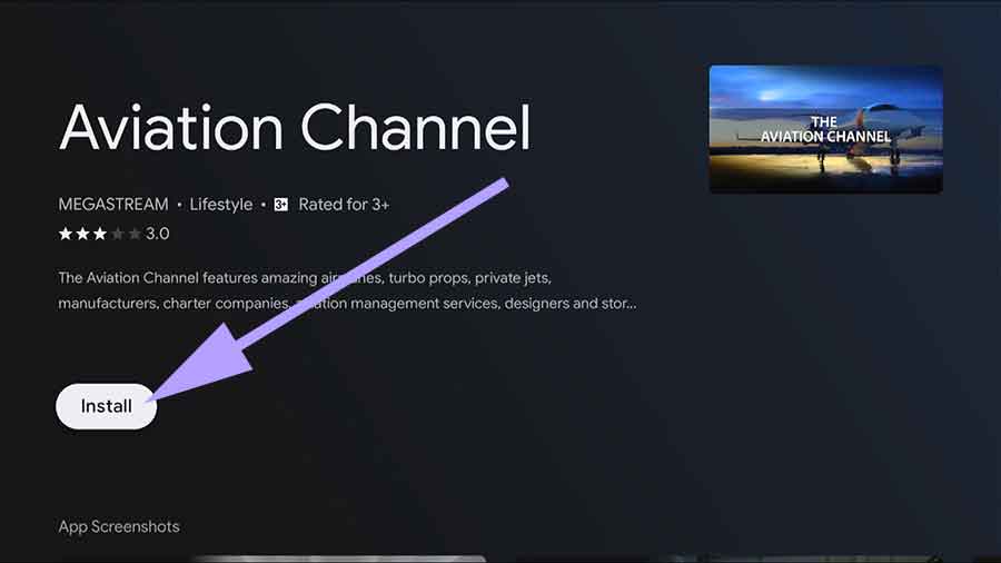 Airplanes videos app for Android TV